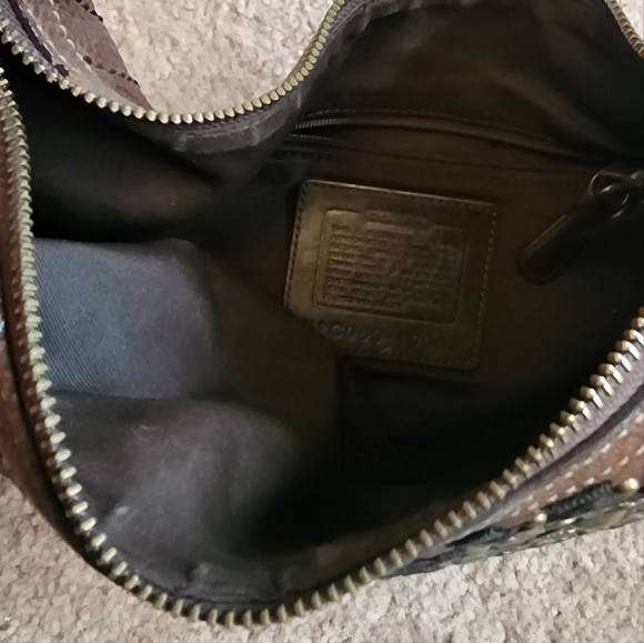 Brown Coach Shoulder Bag with Studded Detailing - Picture 6 of 10